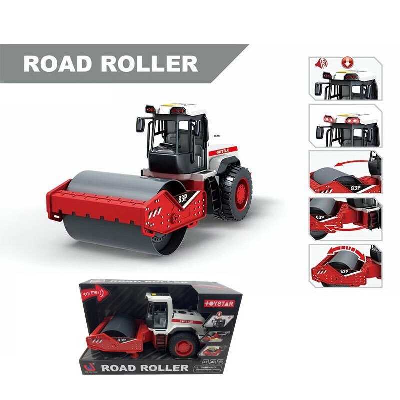 Спецтехніка 666-83 P (18) Каток”, інерція,  звуки, підсвічування, рухомі елементи, гумові шини, в к"