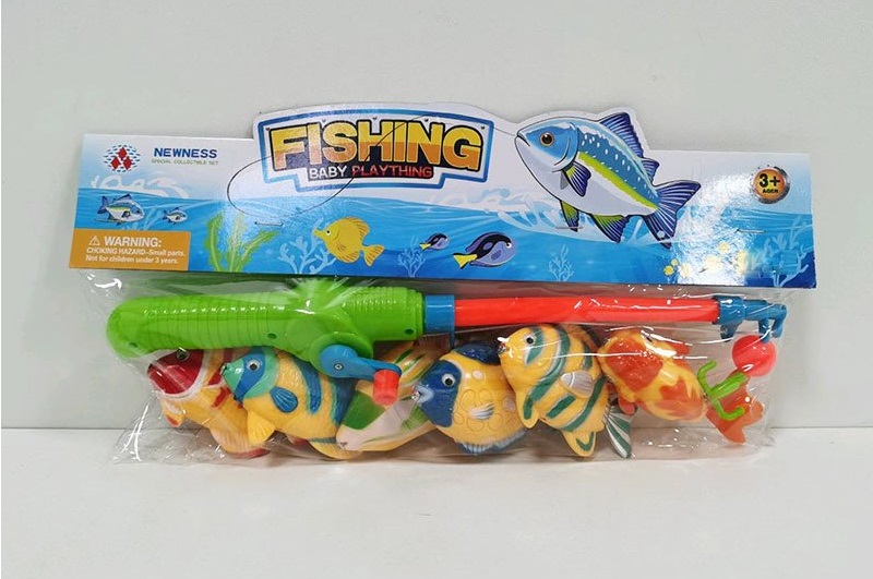 Рибалка арт. 2464B (216шт/2) вудка, 6 рибок,  пакет 34,5*2*16см.