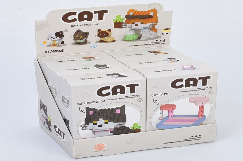 Конструктор W1523 (288шт) кіт, від 126дет, 6видів (1вид-столик), в кор-ці, 16,5-11,5-УПАК6шт