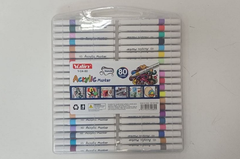 Набір акрилових маркерів Marker Acrylic Yulin Y-04-80(1/9/18) SA-0473