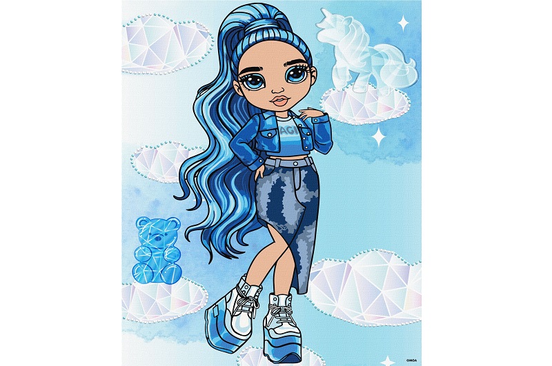 Картина по номерах для дітей Rainbow High. Skyler" зі стразами 30х40см  KHO1337"