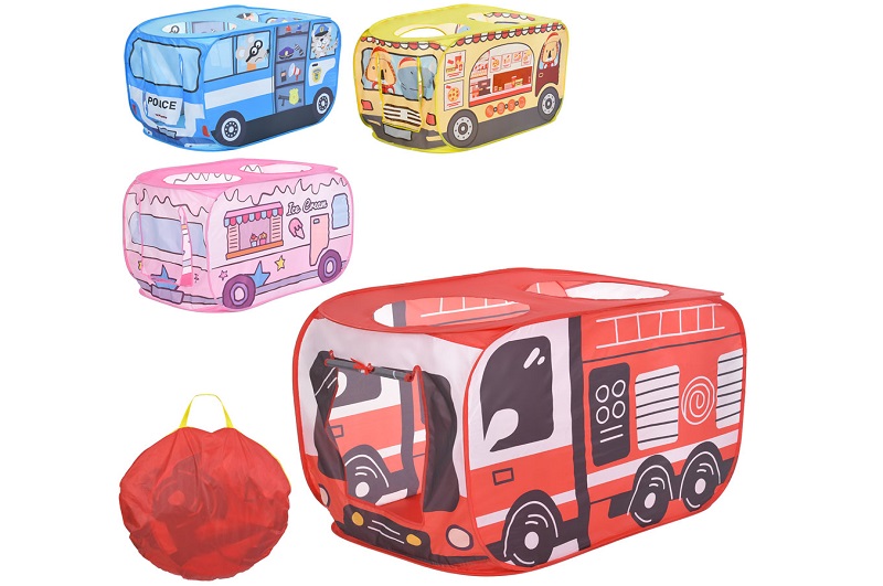 Намет MR 1483 (12шт) машина, 110-69-в70см, криша-2 отвори, вхід-накидка, 4види, у сумці, 43-43-5см