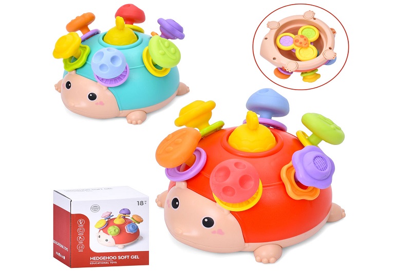 Гра YL1222-29 (48шт) їжак 12см, сенсорна гра, спінер, рухливі деталі, прорізувач, текстурні деталі,