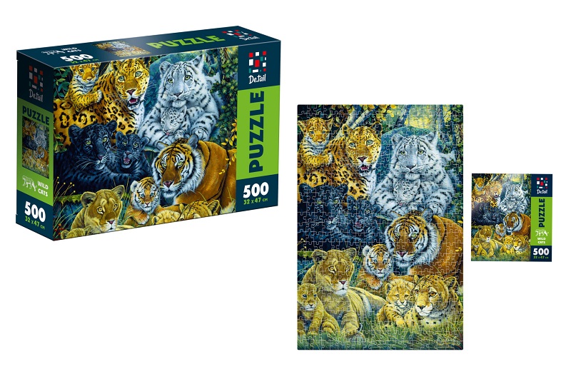 Пазли De.tail. Дикі кішки. 500 деталей DT500-14 (укр)