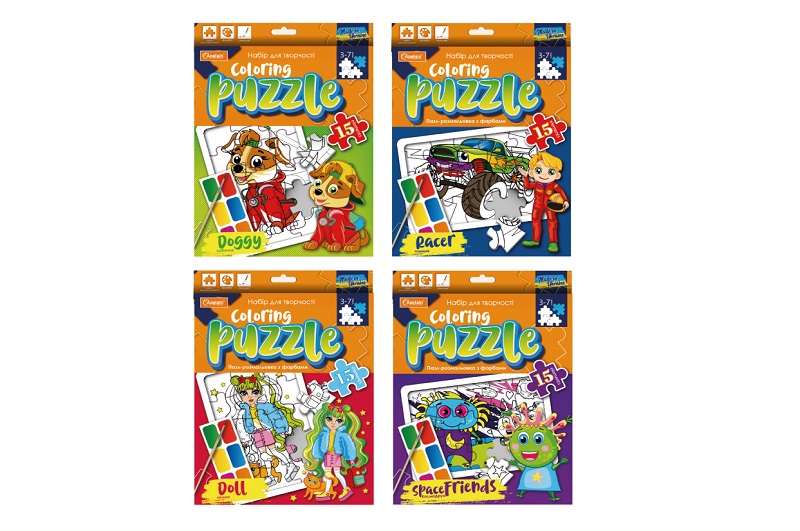 Набір для творчості Пазл-розмальовка з фарбами" Мікс  НТ-11"