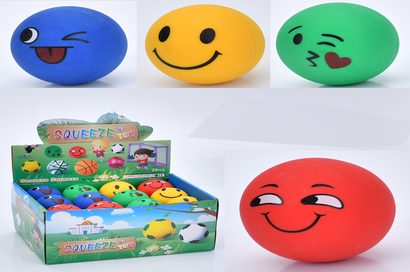 М'яч дитячий MS 4289 Упак24шт(144шт) 6см, смайл, 24шт(4 види) в дисплеї, 26-19-12,5см