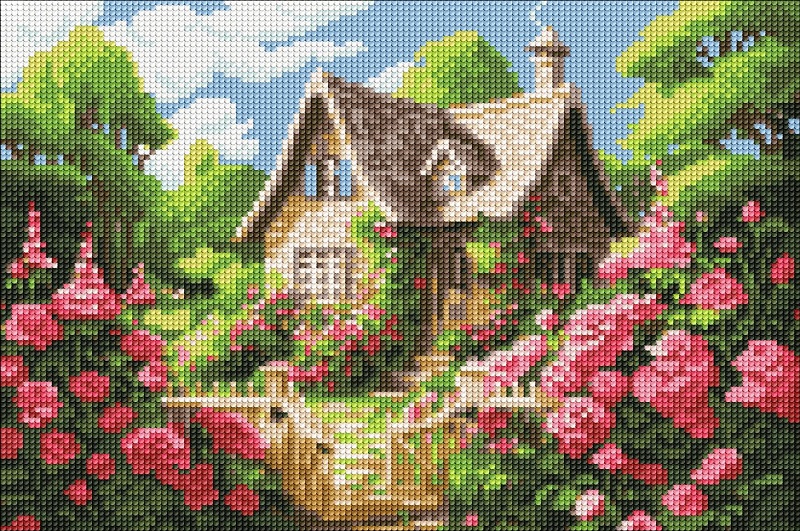 Набір з алмазною мозаїкою Затишний будиночок" 30x40см  AMO8141"