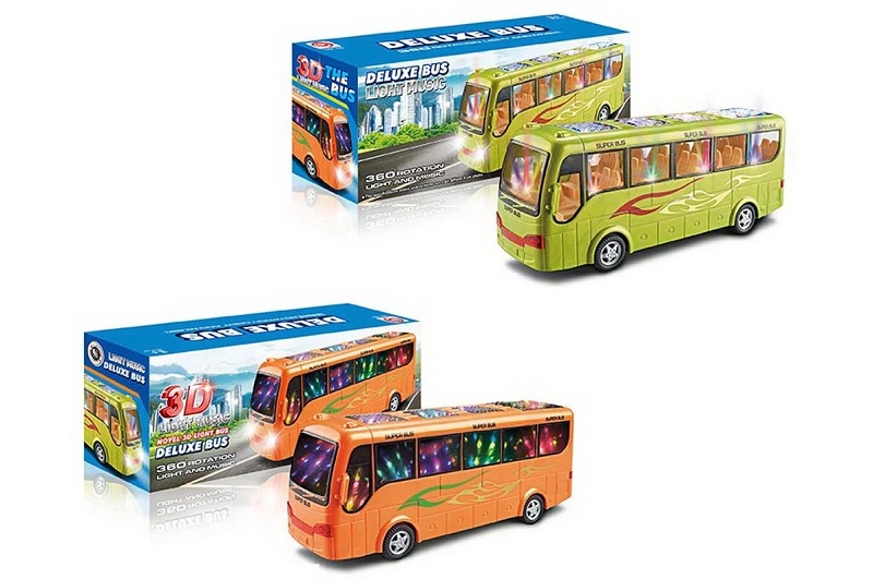 Автобус муз. арт. 159/3D-159 (60шт) 2 кольори мікс, звук,світло,короб. 30,5*9*12,5см.