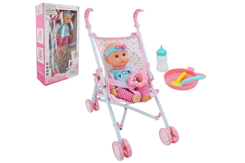 Пупс у наборі арт. 85866 (12шт/2)   з візочком короб. 52*25,5*11,5 см