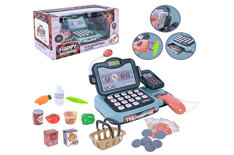 Каса набір арт. 888N (18шт/2)  батар. світло, звук, аксес короб. 38*19*20 см