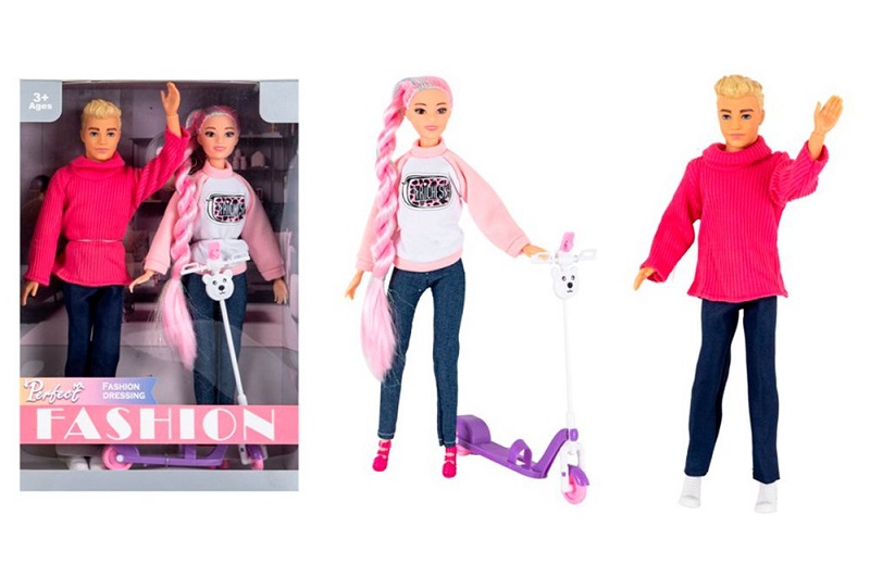 Лялька ST9958-12 (20шт) 2шт, 30см, сім'я, шарнірні, самокат, в кор-ці, 22-32,5-6см