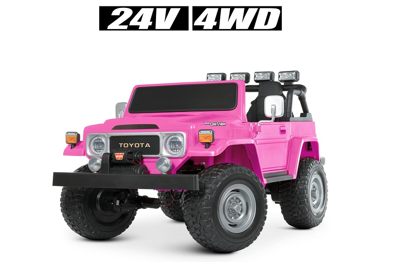 Джип M 4968EBLR-8(24V) (1шт) 2,4G, 4*80W, 1*24V7AH, EVA, USB, муз,шкіра, світл,рожевий