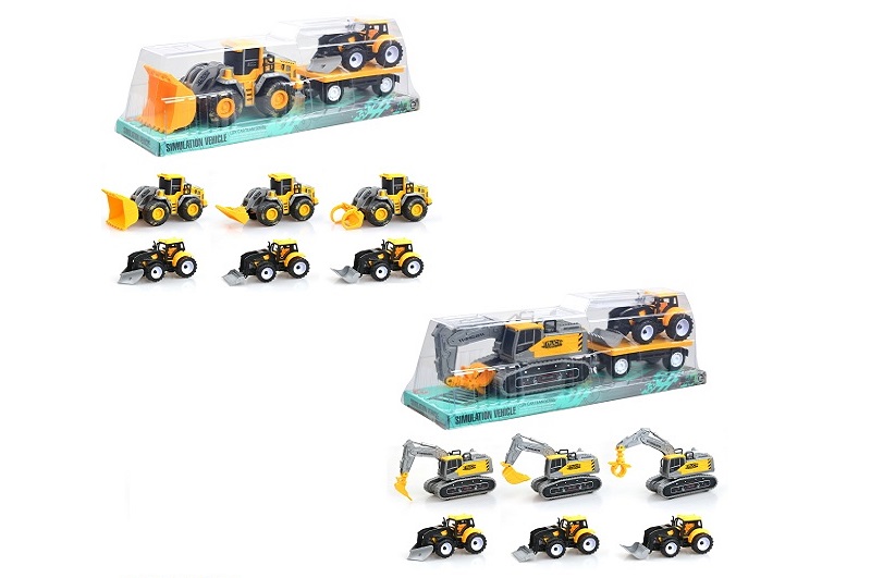 Будтехніка 99850-2/99853-2 екскаватор з причепом та технікою інерц.6в.пласт.45*12*14 /48/