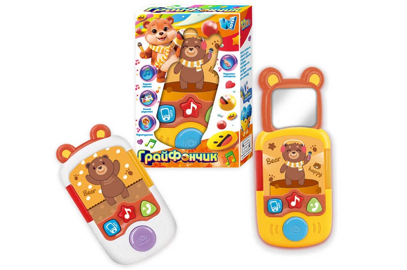 Телефон Грайфончик" 80603 (48) "WToys", 2 кольори, ОЗВУЧУВАННЯ УКРАЇНСЬКОЮ МОВОЮ, звук, підсвічуван"