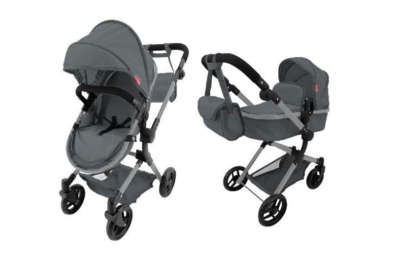 Коляска для ляльки 2в1 CARRELLO ALFA 9707 GREY з сумкою метал.кор.51*15,5*39,5 /1/