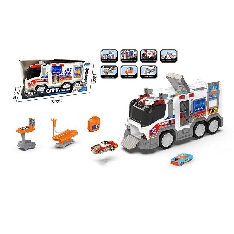 Спецтехніка YY 6039-2 (8) “Швидка допомога”, світло, звук транспорту, інерція, медичні атрибути, 2 м