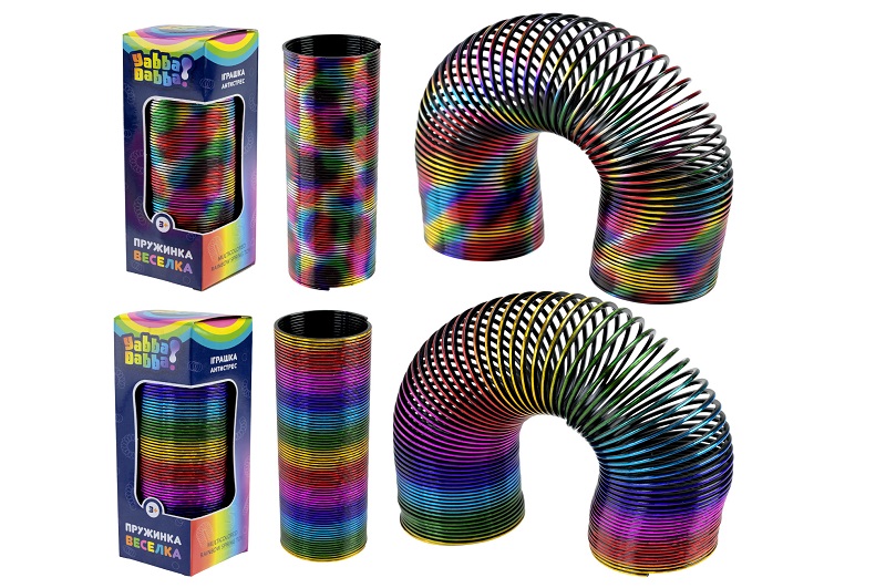 Пружинка Веселка" Yabba Dabba арт. YD2547 (288шт/2) 2 кольори мікс, р-р 5*5*15см, короб.5,3*5,3*15,"