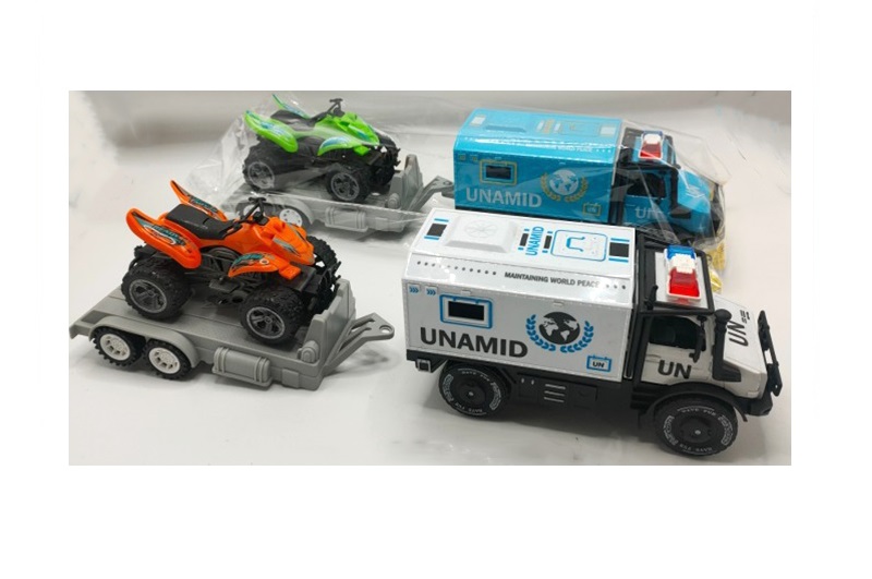 Трейлер 1893-61 (60шт) інерц, з причепом, 35см, квадроцикл, 2 кольори, у пакеті, 17-43-8см