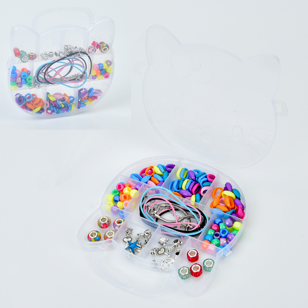 Бісер 215 (60шт) основа для браслетів, намистини, підвіски, у пеналі(кіт), 15-16-2см