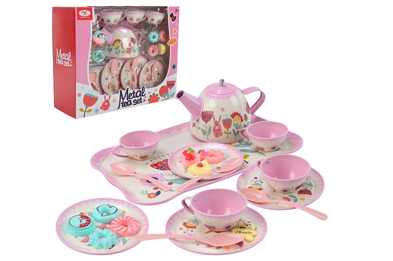 Посуд арт. 620-E17 (72шт/2)   чайний набір, метал короб. 23*27*9