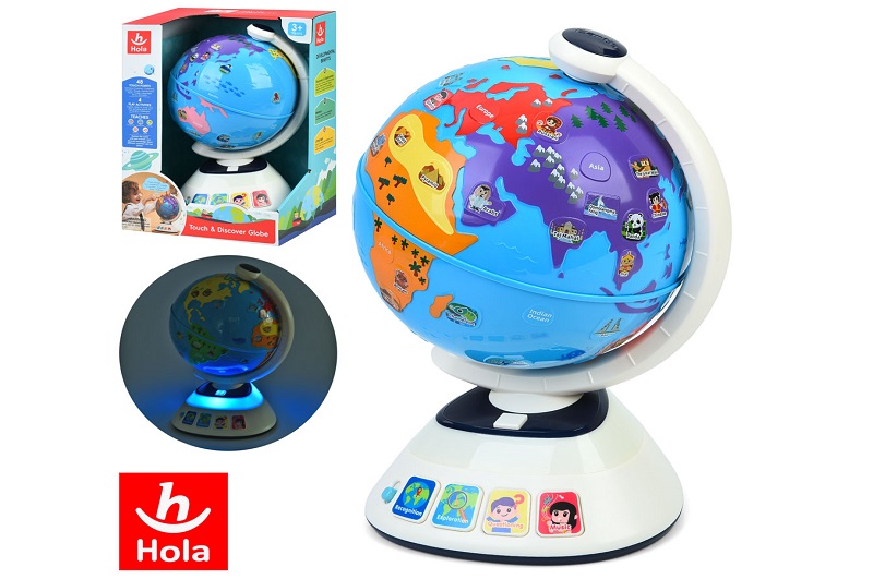 Гра HE898500 (4шт) глобус, 30см, навчальний, сенсорний, музика, звук(англ), світло, 2 режими гучност