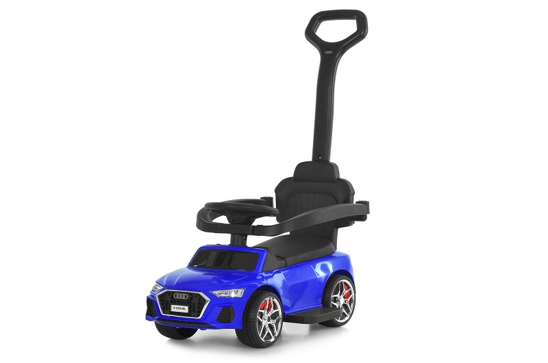 Каталка-толокар M 6254EL-4 (1шт) бат.ручка, муз, світло, шкіра, підсклянник, MP3, BLUETOOTH, синій