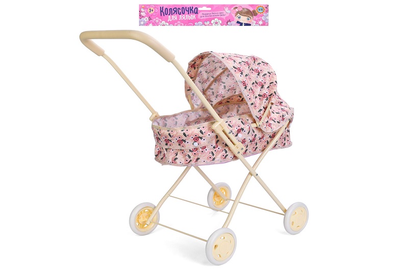 Коляска 920B-23 (24шт) для ляльки, класика, 58-34-в67см, метал, ручка EVA, у пакеті, 36-69-8см