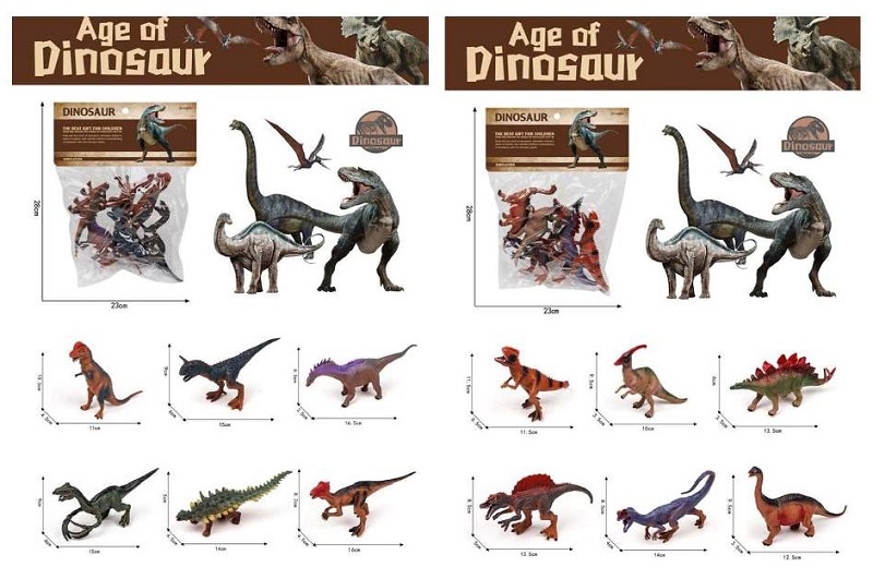 Фігурка K76-K77 (84шт) набір динозаврів, 6шт, від 11,5см, 2 види, у пакеті, 23-35-6см
