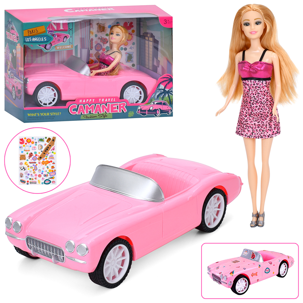 Лялька KQ196 (24шт) 30см, машина  32,5см, наліпки, в кор-ці, 34-22,5-14,5см