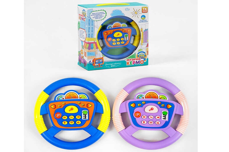 Кермо музичне 34814 (36) TK Group", 2 кольори, ОЗВУЧ. УКР. МОВОЮ, 7 кнопок, пісеньки та вірші,звуки"