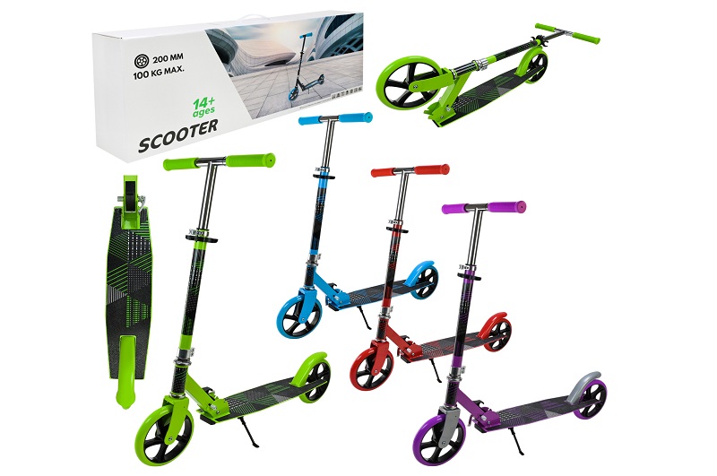 Самокат міський 2-х коліс.  арт. SC2625 (4шт)  сталевий,колеса 200 мм,гальмо 4 кольори короб.79*13*2