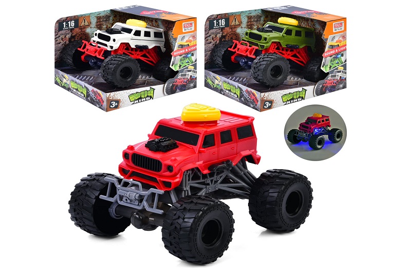 Джип A2266G-1-2-3 (30шт) 1:16, 18см, інерція, звук, світло, 3 кольори, на бат-ці, в кор-ці, 20-16,5-