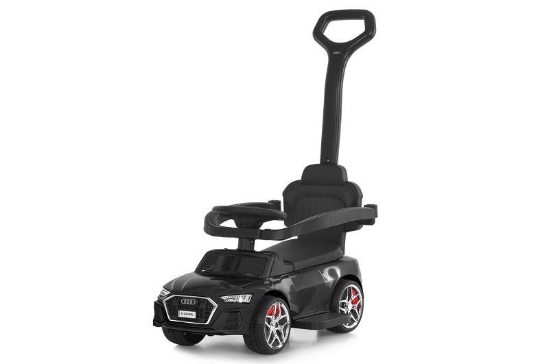 Каталка-толокар M 6254EL-2 (1шт) бат.ручка, муз, світло, шкіра, підсклянник, MP3, B, BLUETOOTH, чорн