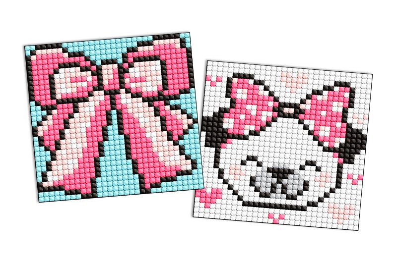 Набір з алмазною мозаїкою на самоклеючій основі для дітей Бантик" 9x9см  AMS1055"