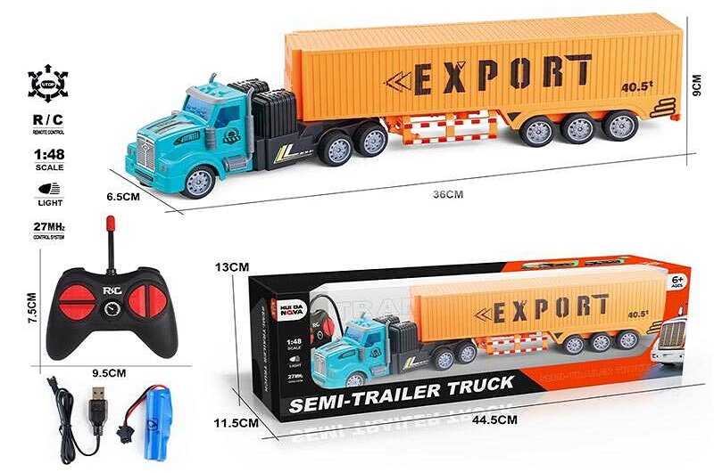 Трейлер на радіокеруванні 770-3 (36) підсвічування, довжина 36 см, масштаб 1:48, гумові шини, пульт