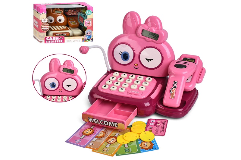 Касовий апарат R999-17-18A (20шт) зайчик, термінал, калькулятор, сканер, мікрофон, гроші, звук, на б