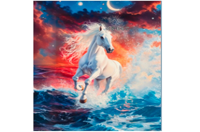 Набір для творчості YG0287 (120шт) алмазна мозаїка/діамантова мозаїка, 40-30см, білий кінь, море, ні