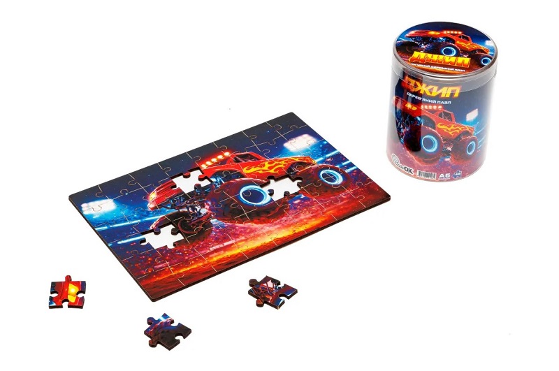 Дерев'яний пазл Джип A5 в тубусі  Puz-05003