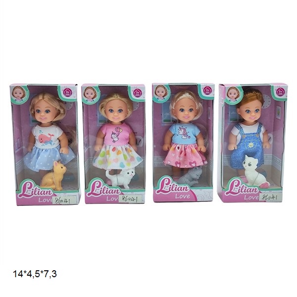 Лялька 11,5см 86041 з котиком 4в.кор.14*4,5*7,3 /144/