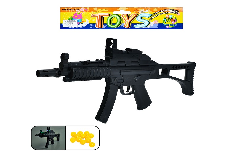 Автомат HC111 (24шт) 57см, пластикові кулі, приціл, лазер, світло, бат(табл), у пакеті, 21,5-45-5см