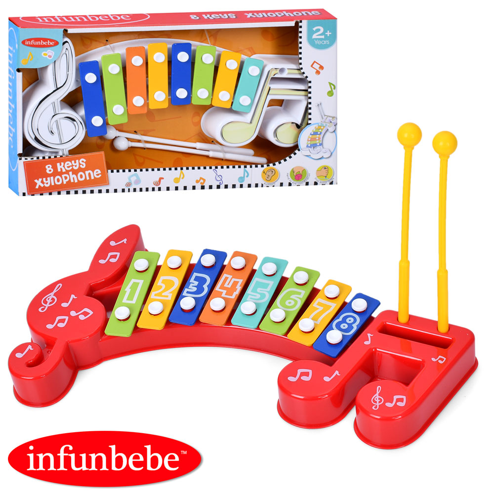 Ксилофон ML6603 (24шт) 31,5см, 8 тонів, 2 палички, 2 кольори, в кор-ці, 33,5-19-4см