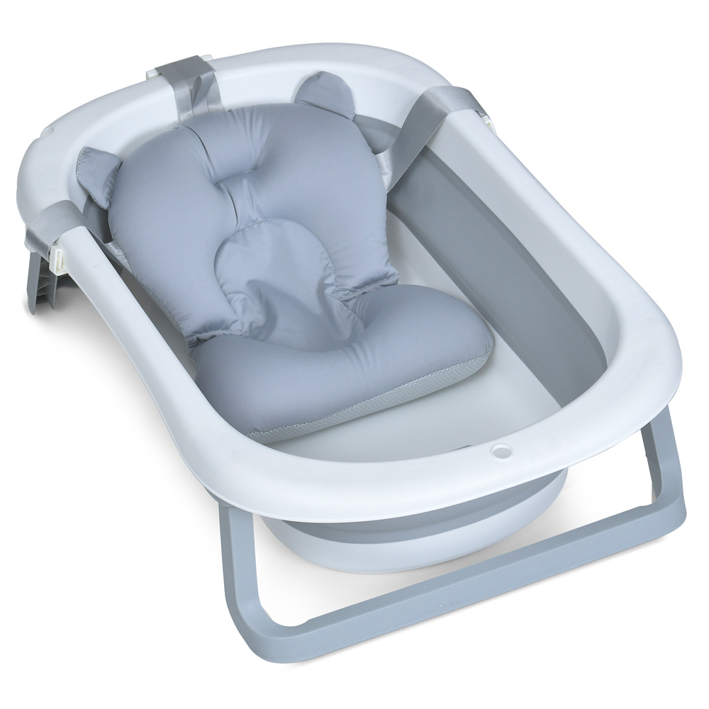 Ванночка ME 1151 PLUS Gray (1шт) дитяча, з термометром, вкладиш, силікон, складана 78,3*49,3*20,5, с