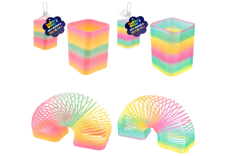 Пружинка Веселка" Yabba Dabba арт. YD2550 (240шт/2) 2 кольори мікс,  сітка 6,5*6,5*10см"