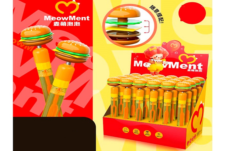 Мильні бульбашки 2833 (96шт) меч, 26см, ручка-бургер на пружині, 32-27,5-21см УПАК24шт