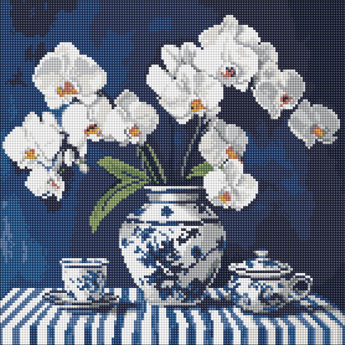 Набір з алмазною мозаїкою Орхідея в порцеляні" 40х40см  AMO8255"