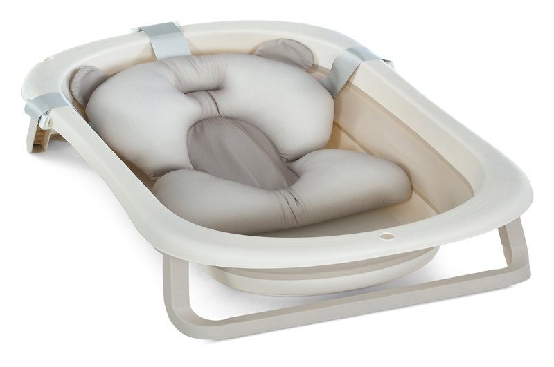 Ванночка ME 1151 PLUS Cool Gray (1шт) дитяча, з термометром, вкладиш, силікон, складана 78,3*49,3*20