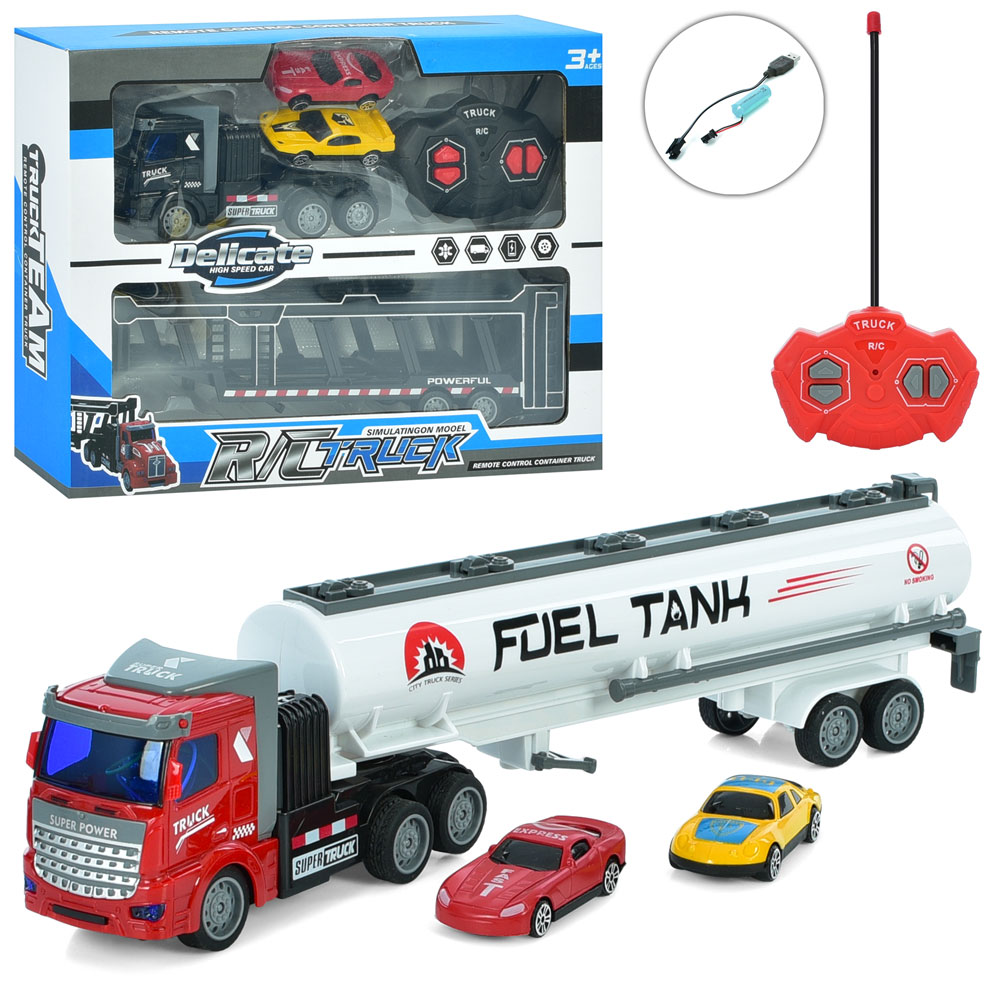 Трейлер XY032-34 (12шт) 35см, р/в, 1:48, акум, USB зар, машинка 2шт, 2 види, в кор-ке, 31-24-7, 5см