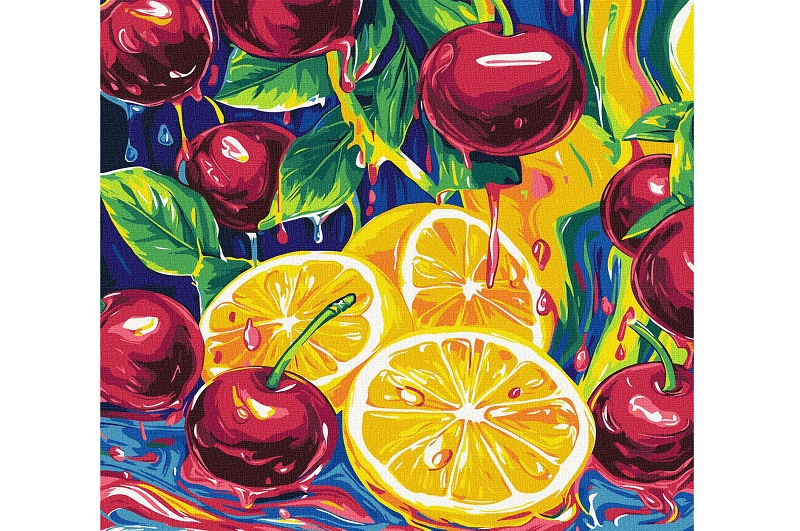 Картина по номерах Соковита насолода з фарбами металiк" 40х40см  KHO5732"