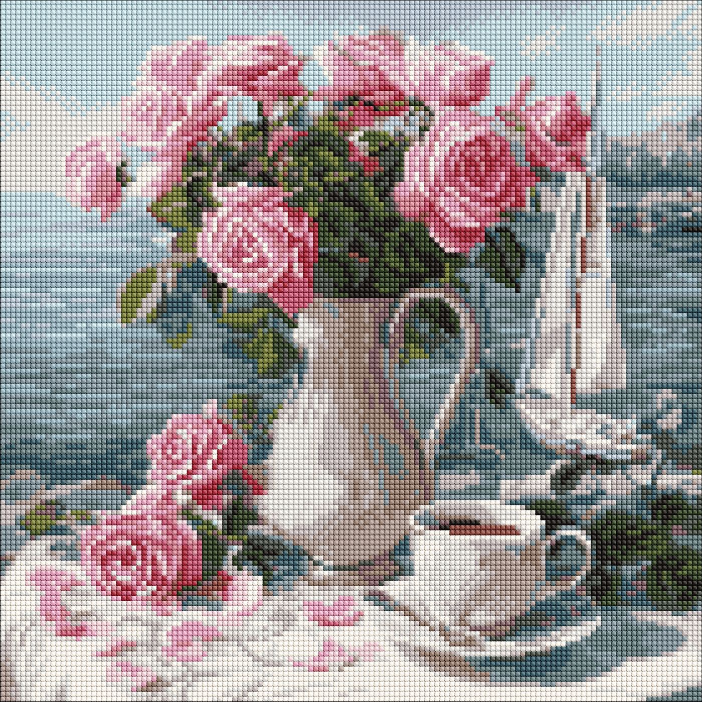 Набір з алмазною мозаїкою Ранкові троянди" 40х40см  AMO8341"