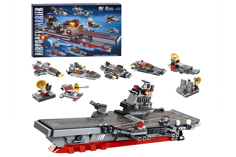 Конструктор BB012E (18шт) військовий транспорт, 8в1 (авіаносець 22,4см), в кор-ці, 42-27-6,5см